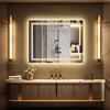 Large LED Bathroom Mirror Bath Backlit Anti-Fog Mirror 3X Magnifier Light Change