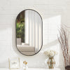 Metal Oval Black Frame Bathroom Bedroom Glass Makeup Vanity Mirror Wall Mounted