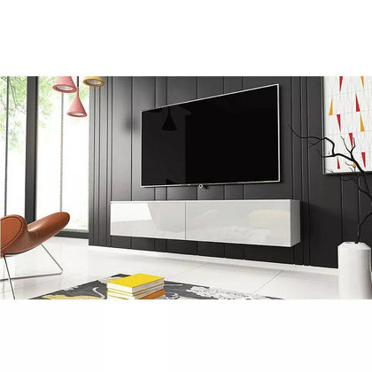 160/180cm High Gloss TV Cabinet Stand Entertainment Wall Mounted Floating Unit