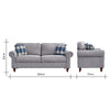 2, 3 Seater Linen Fabric Sofa Settee Couch Armchair with 2 Pillows Living Room