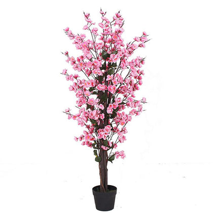 Artificial Blossom Tree Pink 120cm 4ft Realistic Faux House Plant Fully Potted