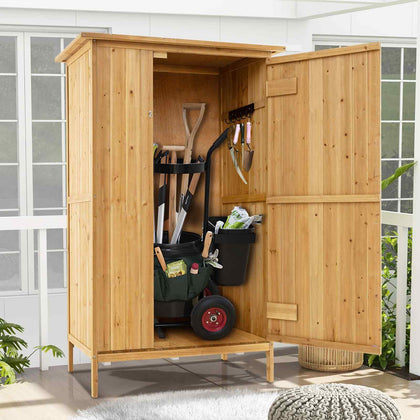 5FT × 3 FT Outside Backyard Utility Tool Organizer Wooden Garden Shed