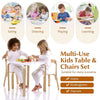 Kids Table and 2 Chairs Set Wooden Children Toddler Indoor Furniture Play Corner