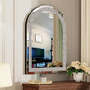 Large Stunning Arched Wall Mirror Glass Diamond Strip Crushed Mirror Bedroom Dec