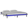 LED Bed Frame Grey 135x190 cm Double Solid Wood