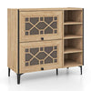 Freestanding Shoe Organizer Shoe Storage Cabinet-Oak