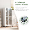 Wooden Storage Cabinet Mobile Food Pantry Cupboard Modern Kitchen Sideboard