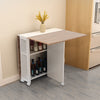 Rolling Drop Leaf Dining Table W.4 Stools Wooden Folding Kitchen Expandable Desk