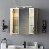 Bathroom Cabinet Mirror Wall Mounted Storage Cupboard Adjustable Shelf Top Light