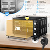 1500W Oven Grill Portable Mini Tabletop Cooker OYAJIA 28L Compact Toaster Ibafoh