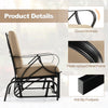 Garden Patio Rocking Chair Metal Frame Outdoor Smooth Glider w/Cushion Brown