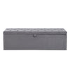Ottoman Storage Box Chesterfield Velvet Fabric Toy Box Bench Footstool 135x41cm