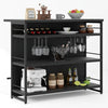 Industrial Bar Cabinet Kitchen Storage Sideboard W/ Rack Glass Holders