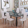 Set of 2 Dining Chairs PULeather Padded Seat High Back Metal Legs Home Furniture