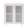 Sideboard Kitchen Buffet Cupboard Console Table with Glass Doors Cabinet 2 Shelf