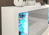 Cabinet Cupboard 164cm I Sideboard TV Unit I High Gloss Grey Doors I Free LED