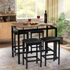 High Table & Chair Set Bar Kitchen Dining Breakfast Furniture Padded Stools 5PCS