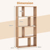 Floor Standing Open Display Shelving Wooden Storage Cabinet Natural