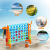 Giant 4 in a Row Game Jumbo Connect 4 Garden Games w/42 Rings Basketball Hoop