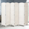 4/6 Panels Room Wood Rattan Weave Divider Folding Screen Privacy Partition White