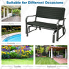 Outdoor Bench 2-person Glider Patio Glider Rocking Loveseat w/Ergonomic Backrest