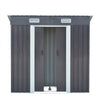 Galvanized Steel Sheds Outdoor Tools Storage w Sliding Door Foundation Kit 6x4FT