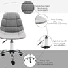 Ergonomic Office Chair Velvet Computer Home Study Chair Armless w/ Wheels, Grey