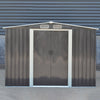 8x 8ft Shed Galvanized Metal Storage Garden Shed Tools Bicycle Store Anthracite