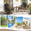 3 Piece Patio Swivel Rocker Set 2 Outdoor Wicker Rocking Chairs Black