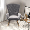 Rhombic Velvet Wing Back Armchair Rocking Chair Lounge Recliner Rocker Tub Sofa
