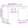 Wall Cabinet High Gloss White 60x36.5x35 cm Engineered Wood