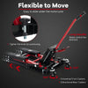 680KG Motorcycle Lift Jack Hydraulic Motorcycle Hoist w/ 4 Wheels-Red