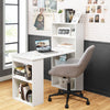 Computer Desk Wooden PC Laptop Table Writing Workstation 6-Tier Storage Shelves