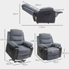 150° Electric Power Lift Riser Recliner Chair Remote Control Dark Grey