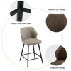 Set of 2 Bar Stools Faux Leather Back Upholstered Metal Legs Barstool Pub Chair