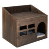 Wooden Cat House Pet Home Cat Cave Outdoor Backyard Shelter Garden Shelf Table