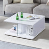 White High Gloss Coffee Table Square L-Type Living Room Lounge MDF Glass