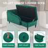 Upholstered Chaise Lounge Indoor Lounge Sofa with Right Armrest & Storage, Green