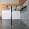 Wet Room Shower Enclosure Screen Walk In Black Grid 8mm Glass Panel 800x1850mm
