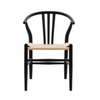 Dining Chairs Set of 2 Modern Wishbone Solid Metal Frame Chair, WOOD BLACK