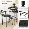 Small Table and 2 Chairs 3PCS Bar Kitchen Dining Breakfast Furniture Set W/Shelf