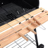 57cm Charcoal Grill BBQ with Thermometer, Stand Wheels& Cooker with Porcelain