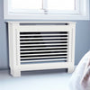 Elegant White Radiator Cover Case for Heater Burn Protection Slatted MDF Boards