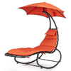 Patio Hammock Lounge Chair with Canopy Rocking Swing Chaise Lounge with Cushion