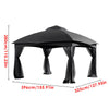 4x3.25m Metal Gazebo Garden Pavilion Canopy with 2-Tier Roof and Tulle Netting
