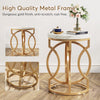 Tribesigns Modern Round End Table with Thick Faux Marble Top, 20“ Side Table