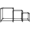 Nesting Coffee Tables 3 pcs with Transparent Glass Steel O3A0
