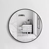 ExtraLarge Industrial Round Wall Mirror Brushed Silver Metal Frame 40 50 60 80cm