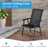 Set of 2 Folding Chairs Garden Fabric Chairs Indoors Outdoors Seat w/Armrests