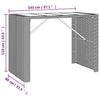 5 Piece Garden Bar Set with Cushions Grey Poly Rattan